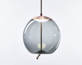 Knot Sfera PC1016 Pendant Lamp, smoke grey / copper