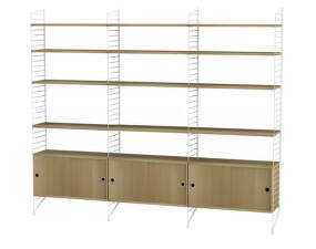 String Living Room S Shelving Set, oak/white