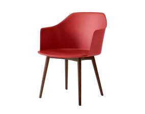 Rely HW76 Armchair, walnut/vermillion red