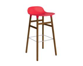 Form Bar Chair 75 cm Walnut, bright red