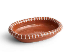 Barro Oval Dish S, natural with stripes