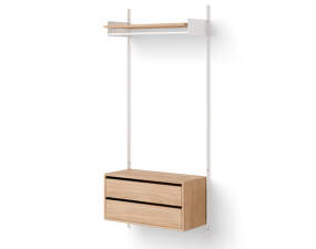Wardrobe Shelf Cabinet w. Drawers 1, oak/white