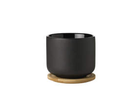 Theo Cup with Coaster, black