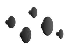 The Dots Coat Hook, Set of 5, black