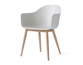 Harbour Dining Chair Wooden Base, white / natural oak