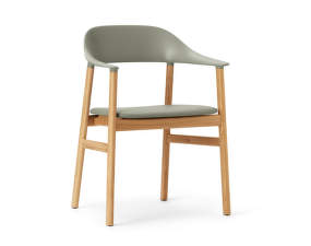 Herit Armchair Oak Leather, dusty green