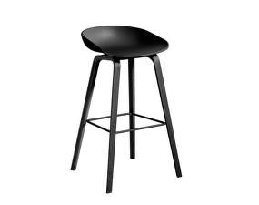 AAS 32 Bar Stool High Black Oak Veneer, black