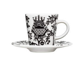 Taika Espresso Cup with Saucer, black