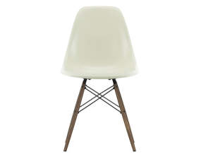 Eames Fiberglass Side Chair DSW, parchment/dark maple