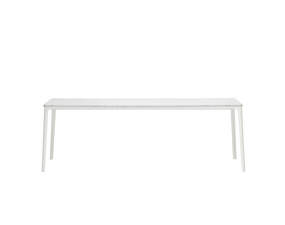 Plate Table 100x220, marble carrara/white base