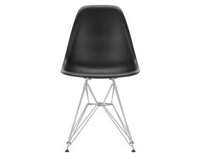 Eames Plastic Side Chair DSR, deep black/chrome