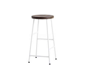 Cornet Bar Stool Low Cream White Steel, smoked oiled oak