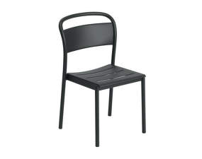Linear Steel Side Chair, black