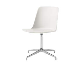 Rely HW11 Chair, polished aluminium/white