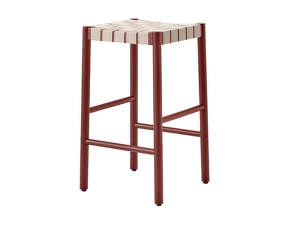 Betty TK8 Bar Stool, maroon/natural webbing