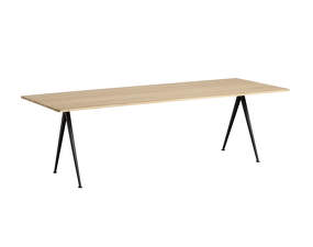 Pyramid Table 02 250x85 Black Steel, lacquered oak