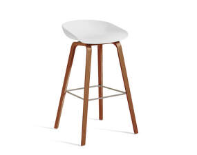 AAS 32 Bar Stool High Walnut Veneer, white