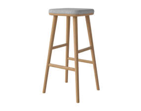 Flor Bar Stool 77 cm, oiled oak / London light grey