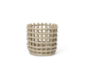 Ceramic Basket Small, cashmere