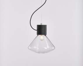 Muffins WOOD 07 PC986 Pendant Lamp, clear / black stained oak