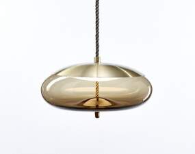 Knot Disco PC1017 Pendant Lamp, smoke brown / brass