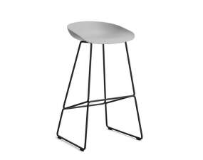 AAS 38 Bar Stool High Black Steel, concrete grey