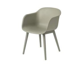 Fiber Armchair Wood Base, dusty green