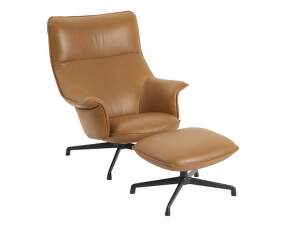 Doze Lounge Chair & Ottoman, Refine Leather Cognac / anthracite