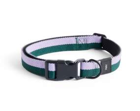 Dogs Collar Flat M/L, lavender/green