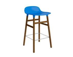 Form Bar Chair 65 cm Walnut, bright blue