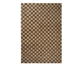 Check Wool Jute Rug 200x300, coffee/natural