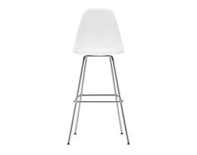 Eames Plastic Bar Stool High, white/chrome