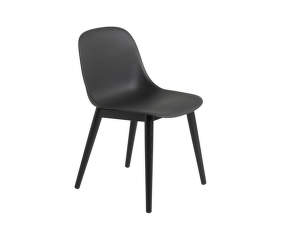 Ex-display Fiber Side Chair Wood Base, black