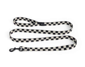 Dogs Leash Flat M/L, black/white check