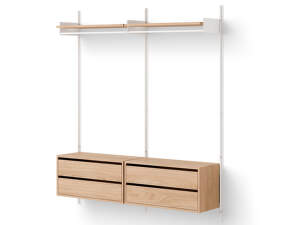 Wardrobe Shelf Cabinet w. Drawers, oak/white