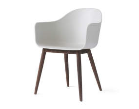 Harbour Dining Chair Wooden Base, white / dark oak