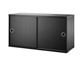 String Cabinet With Sliding Doors 78 x 30, black ash