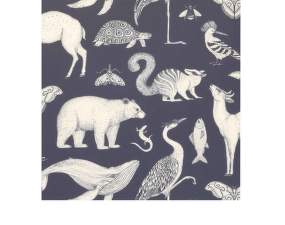 Katie Scott Animals Wallpaper, dark blue