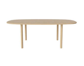 Yacht Extendable Dining Table, Round Legs, white oak