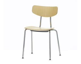 Moca Chair, natural oak seat / chrome base