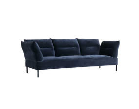 Pandarine 3-seater Sofa Reclining Armrest, Lola navy / black stained solid oak