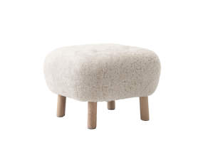 Little Petra ATD1 Pouf, oak / Sheepskin Moonlight