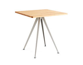 Pyramid Table 21 70x70 Beige Steel, oiled oak