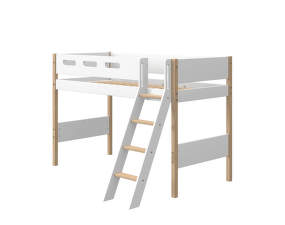 Nor Semi-high Bed with Slating Ladder, white