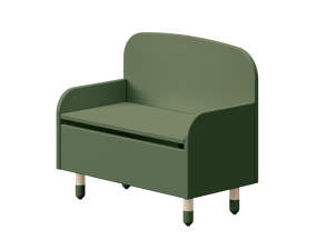 Dots Storage Bench with Backrest, deep green