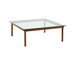 Kofi Coffee Table 100x100, walnut/clear