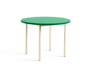 Two-Colour Dining Table Ø105, ivory/green