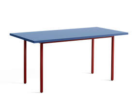 Two-Colour Dining Table 160 cm, maroon red/blue