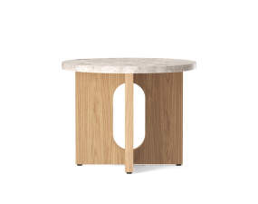 Androgyne Side Table, natural oak / Kunis Breccia Sand