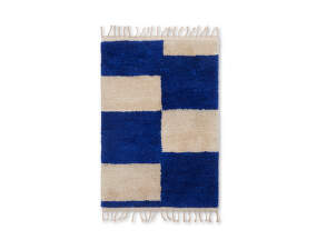 Mara Knotted Rug S, bright blue/off-white